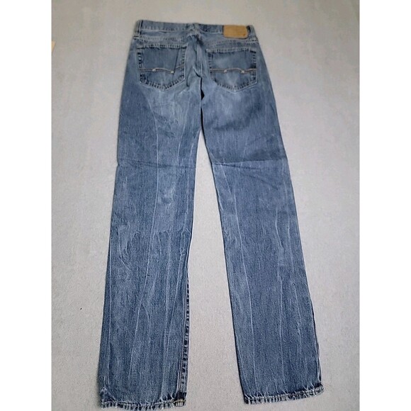 American Eagle Jeans Mens 30x36 (31x33) Slim Straight Mid Rise Stretch Blue READ - Picture 13 of 14